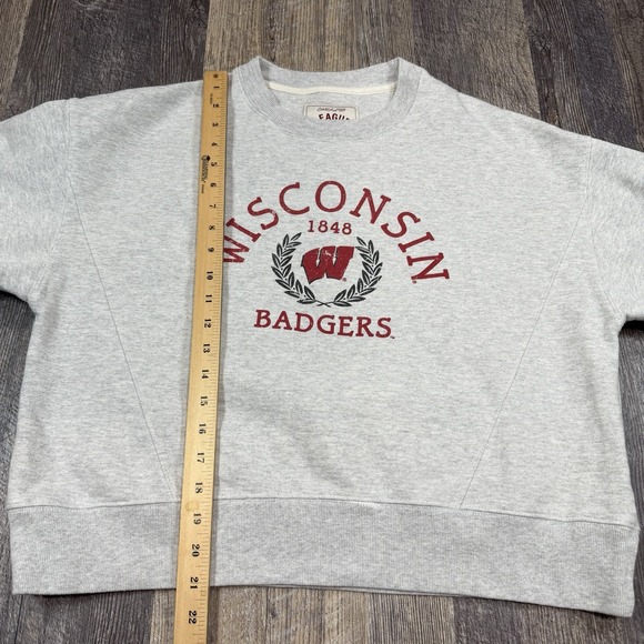 Women's League Wisconsin Badgers Sweatshirt‎ Medium Gray Crewneck Pullover NCAA - Picture 7 of 9